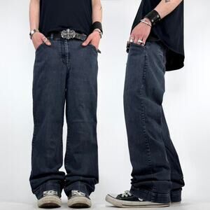Vintage y2k baggy bootcut grunge skater faded black archive jeans